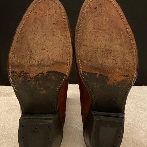 Double-H AG7 Work Western Men Sz 8 D Boot Leather Roper Cowboy Brown USA Made - Picture 7 of 7